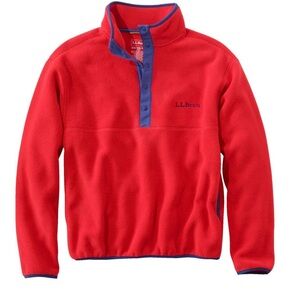 L.L. Bean Red & Blue Fleece Pullover